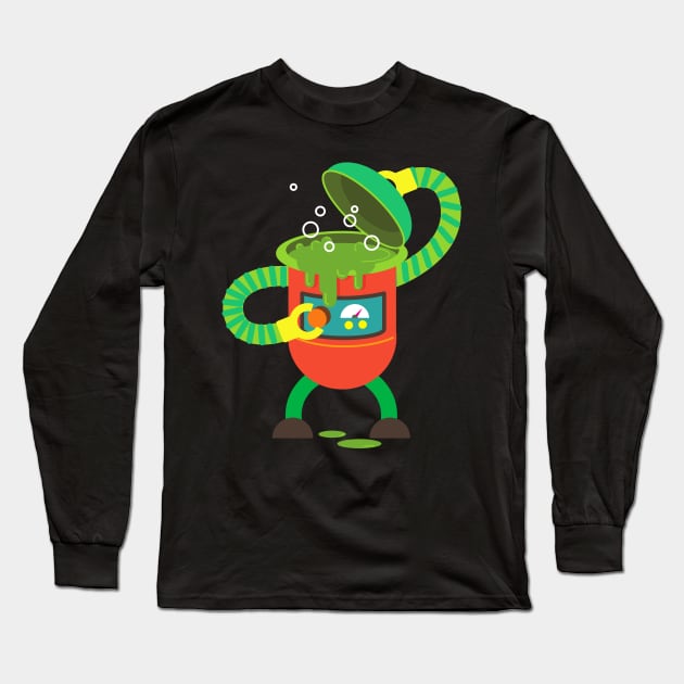 Boiling Robot - Funny Long Sleeve T-Shirt by andantino